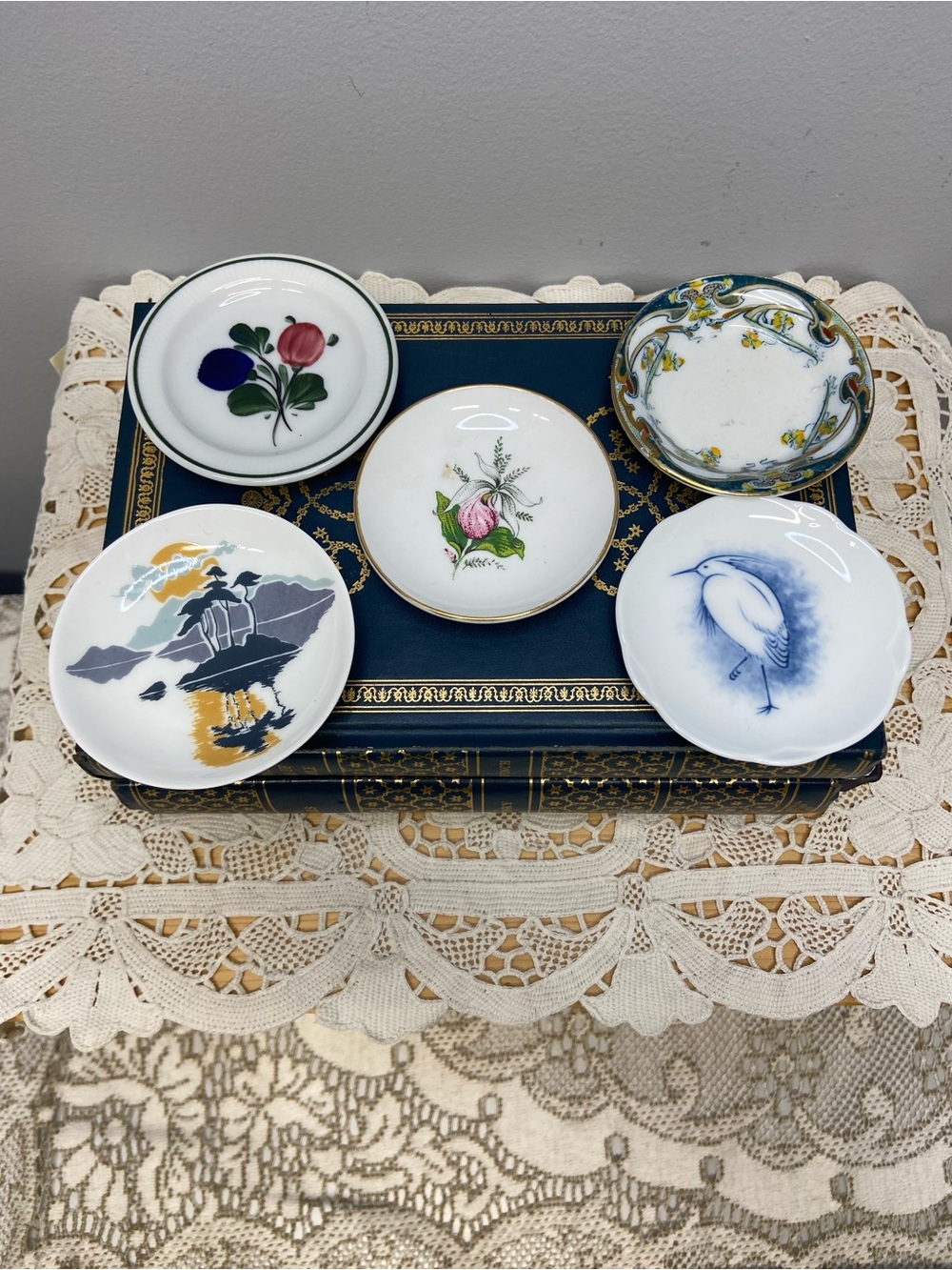 Lot of 5 Butter Pats Various Patterns and Sizes